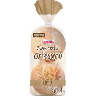 Artesano Pão Rustico Maxi Burguer Pack 4 unidades embalagem 240 g
