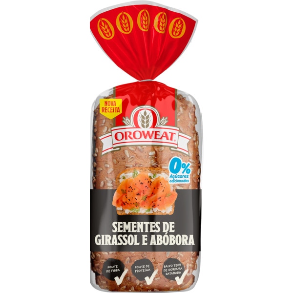 Pão Integral Sementes de Girassol e Abóbora embalagem 550 g