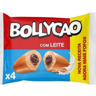 Bollycao Bolos Recheados com Chocolate de Leite 4 Unidades embalagem 228 g