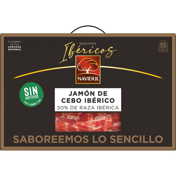 Koffer Schinken 50% Ibérico aus Getreidemast + Chorizo und Salchichón Grande Selection Aufschnitt in 12 Blistern zu 75 g Packung zu 900 g