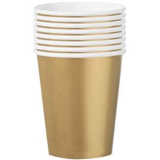 GABBIANO Kompostierfähige Becher in Gold 20 cl Paket 12 Einheiten