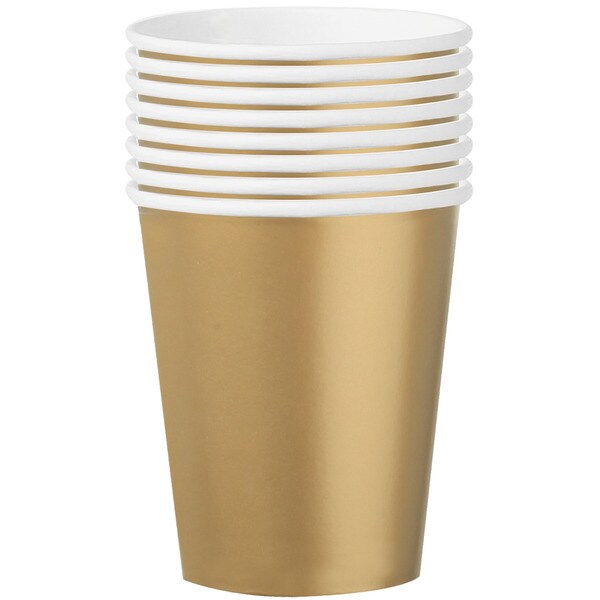 Kompostierfähige Becher in Gold 20 cl Paket 12 Einheiten