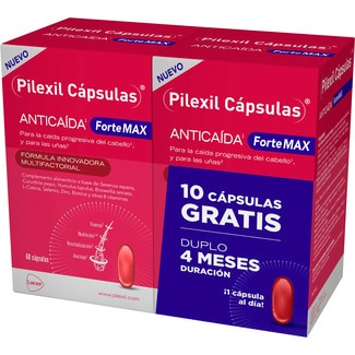PILEXIL complemento alimenticio Forte Max para la caída del cabello y para uñas pack 2 cajas 60 cápsulas