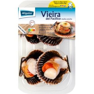 Aligator Veira do Pacifico Meia Concha embalagem 165 g