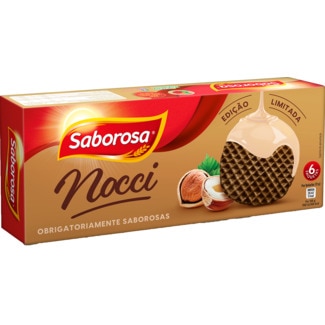 Saborosa Bolachas Fina e Estaladiça de Cacau com cobertura embalagem 198 g