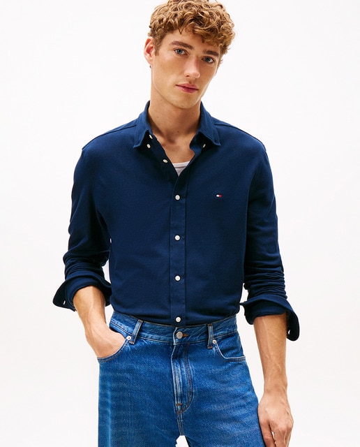 Tommy Hilfiger - Camisa de caballero lisa de piqué.