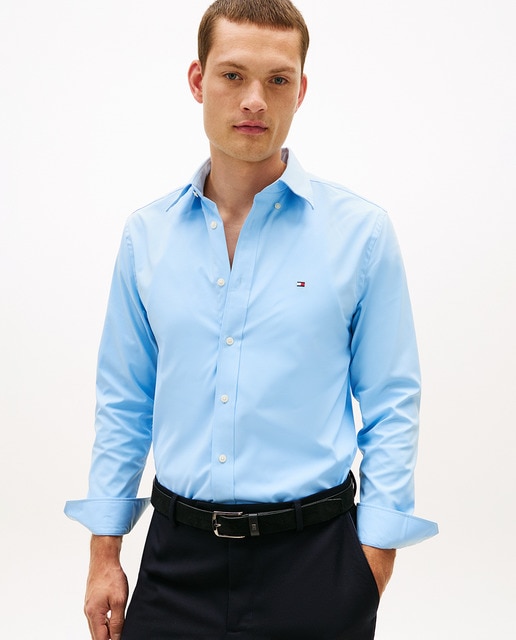 Tommy Hilfiger - Camisa de caballero lisa de popelín.