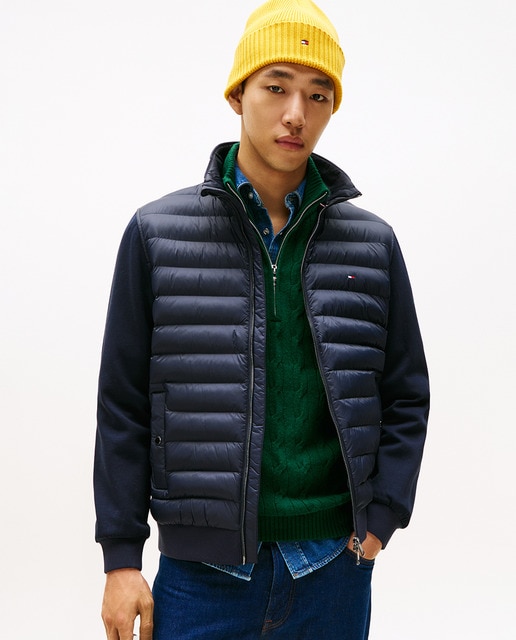 Tommy Hilfiger - Chaqueta de caballero acolchada e híbrida.