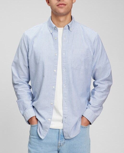 Camisa oxford de hombre standard fit mangas largas