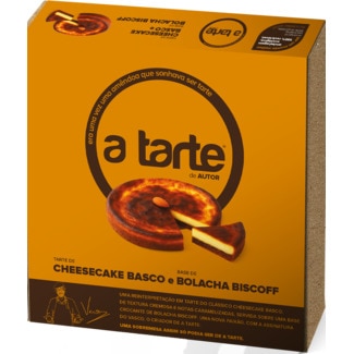 A Tarte Tarte Cheesecake Basco e Bolacha Biscoff embalagem 350 g