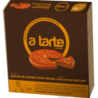 A Tarte Tarte de Doce de Leite e Noz Pecan Bolacha Biscoff embalagem 350 g