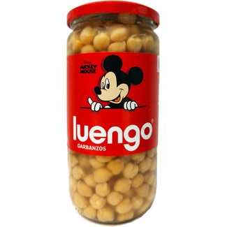 LUENGO gekochte Kichererbsen Disney Mickey Mouse Flacon 600 g netto Abtropfgewicht