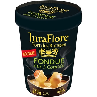 JURAFLORE Fondue-Käse 100% mit Comté Mischung aus Comté mit 3 Reifegraden Becher 400 g