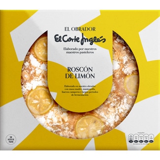 EL OBRADOR EL CORTE INGLES roscón de Reyes de limón pieza 900 g