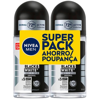Nivea Men Desodorizante Homem Duopack Black & White embalagem 2 unidades