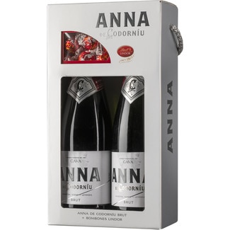 ANNA CODORNIU cava brut case of 2 bottles 75 cl with free Lindt Lindor chocolates