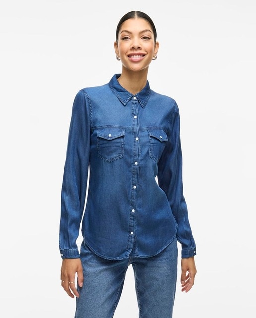 Vila - Camisa de mujer vaquera.