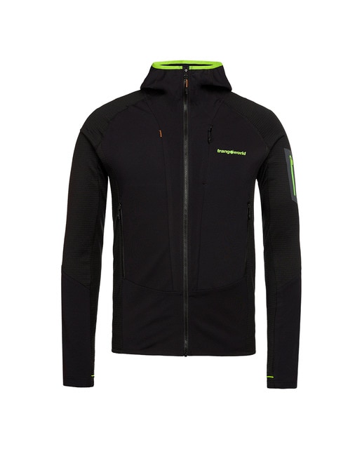 Chaqueta de poliéster reciclado elástico con capucha fija