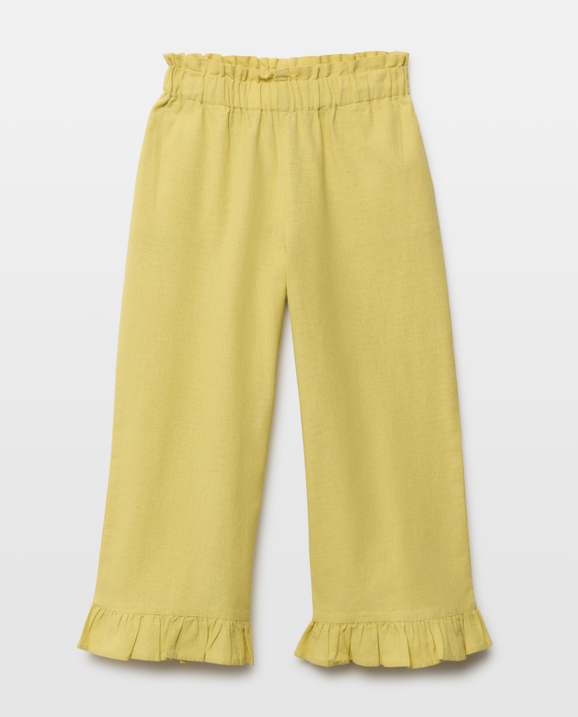 Pantalón niña volante set Blanco roto-1