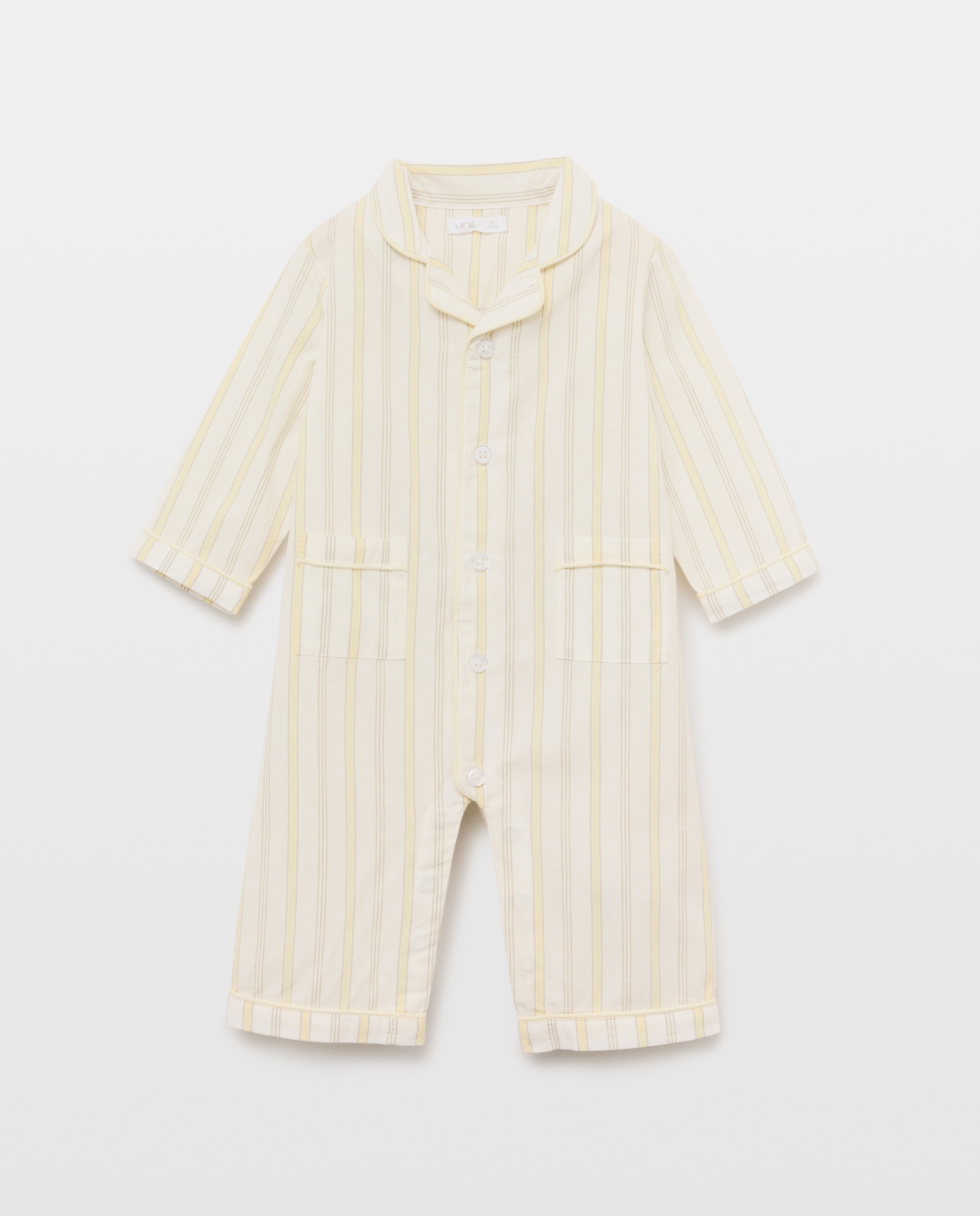 Imagen 0 de Pijama de bebé largo de rayas con cuello