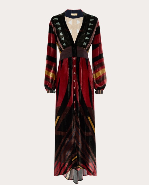 Vestido largo Caravana de terciopelo de seda