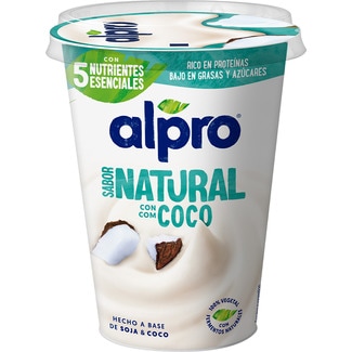 ALPRO Big Pot especialidad vegetal de soja natural con coco bajo en azúcares envase 400 g sin gluten sin lactosa