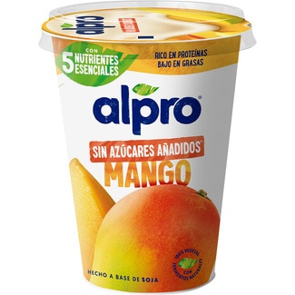 ALPRO Big Pot especialidad vegetal de soja con mango sin azúcares añadidos envase 400 g sin gluten sin lactosa