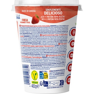 Big Pot Skyr especialidad vegetal de soja con fresa envase 400 g sin gluten sin lactosa - Alpro