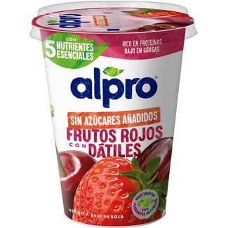 ALPRO Big Pot especialidad vegetal de soja con frutos rojos y dátiles envase 400 g sin gluten sin lactosa