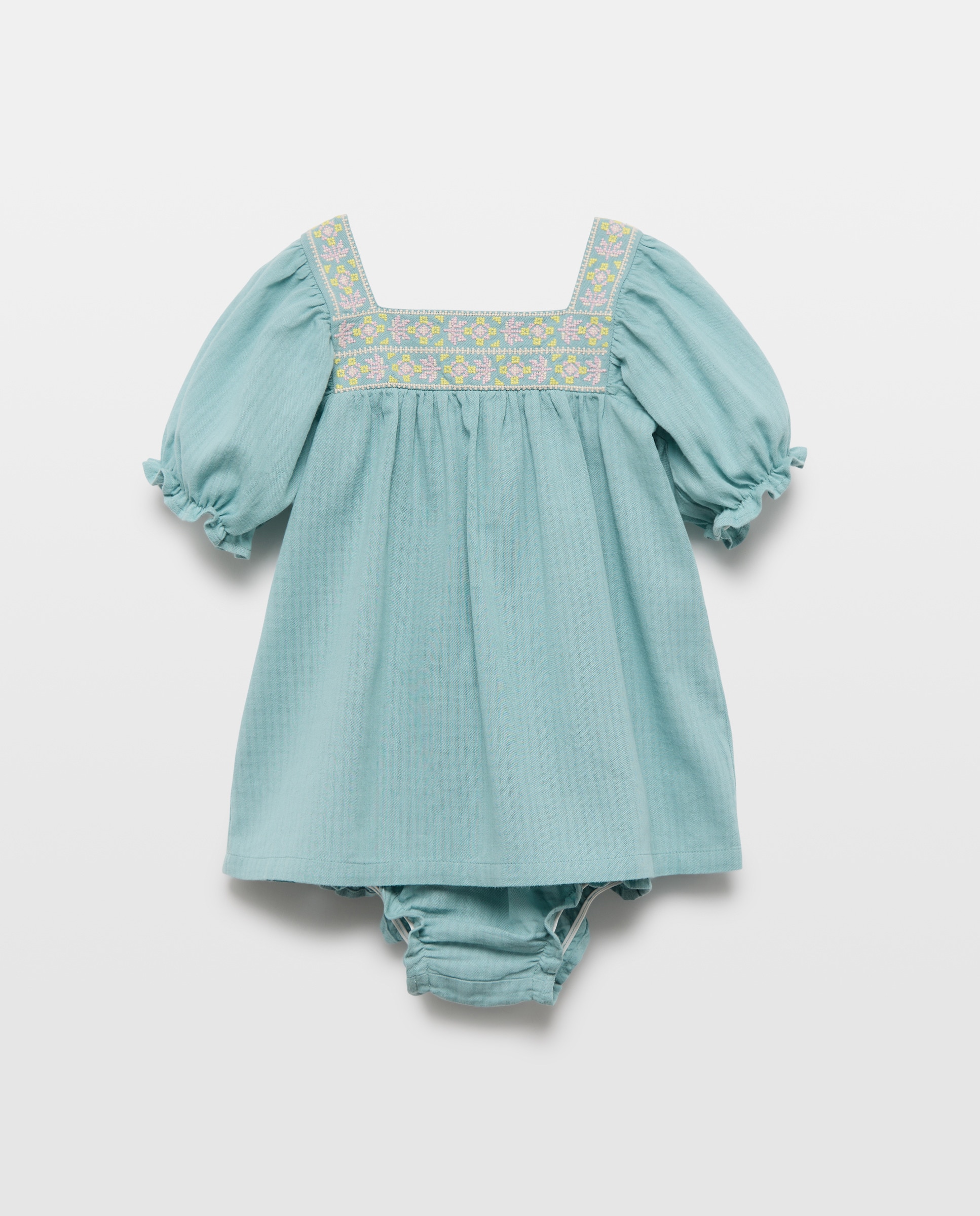 Imagen 0 de Vestido bebé niña de gasa con bordados