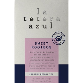 LATETERAZUL Sweet Rooibos infusión de rooibos procedente de Sudáfrica, endulzada con caramelo envase 20 bolsitas
