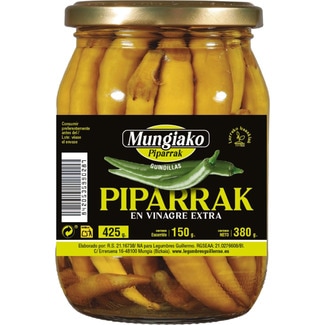 GUILLERMO piparrak en vinagre extra frasco 150 g neto escurrido