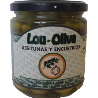 LOU OLIVA cóctel de encurtidos sabor anchoa tarro 200 g neto escurrido