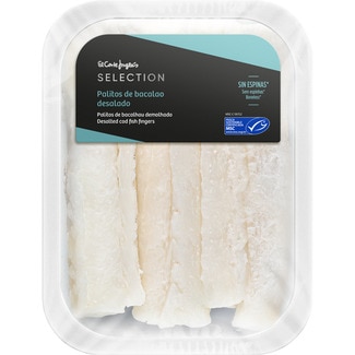 EL CORTE INGLES SELECTION Entsalzene Stockfisch-Stäbchen ohne Gräten MSC Schale 250 g