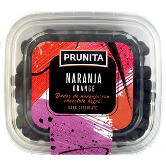 PRUNITA dados de naranja con chocolate negro tarrina 250 g