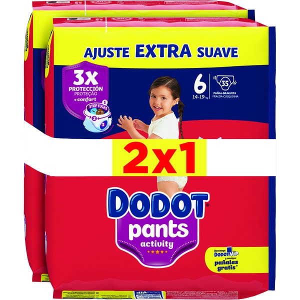 Activity Pants Windeln 14-19 kg Größe 6 extra weich 2er-Pack Taschen 35 Einheiten
