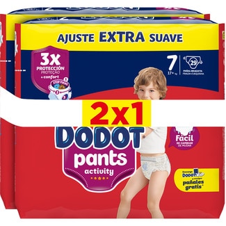 DODOT Activity Pants Windeln 17+ kg Größe 7 Extra weich 2er-Pack Taschen 29 Einheiten
