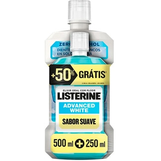Listerine Elixir Advanced White 0% Alcool 500+250 ml embalagem 500 ml