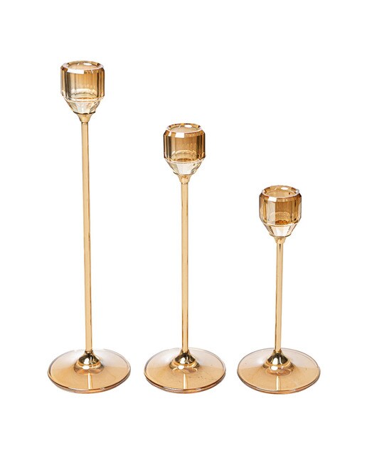 Set 3 portavelas vidrio