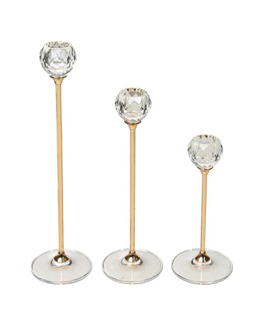 Set 3 portavelas vidrio