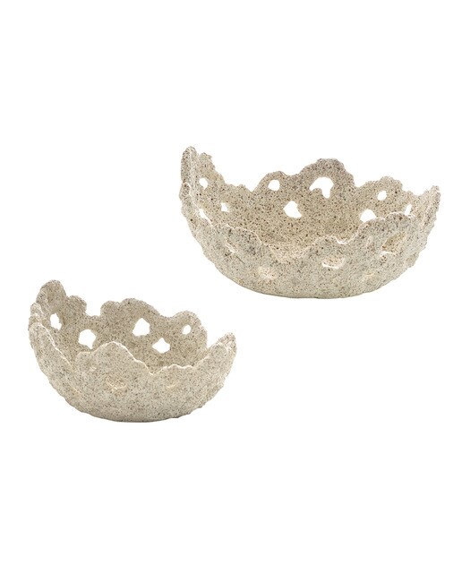 Set 2 centros resina fosil