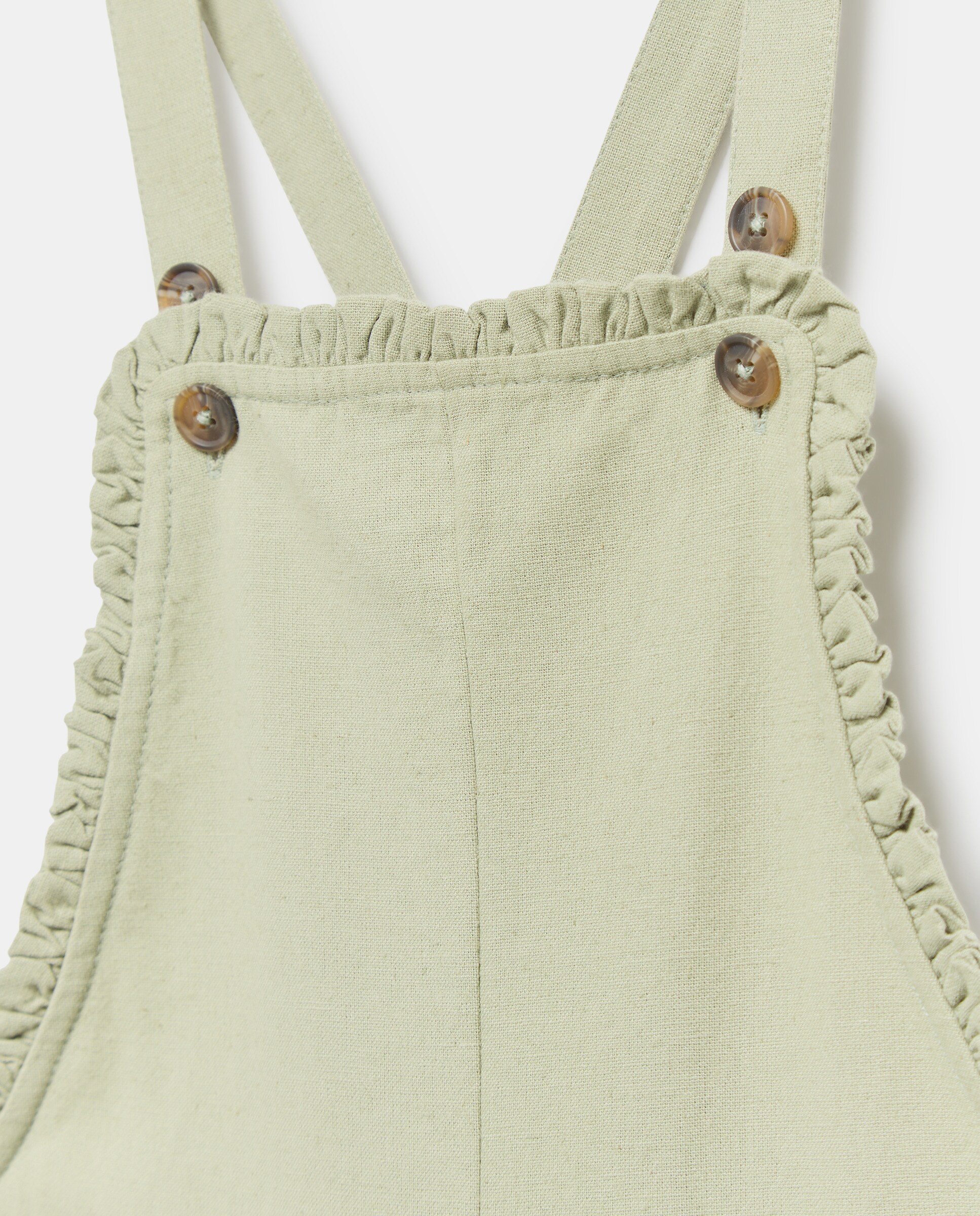 Peto niña largo de lino 520 Kaki-3