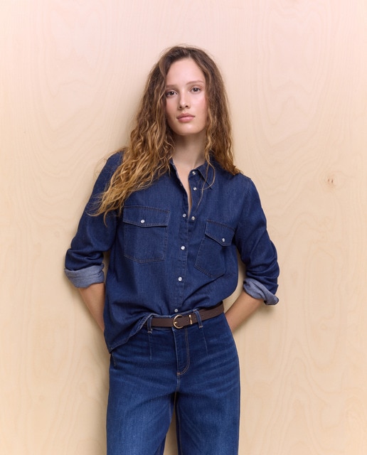 Easy Wear - Camisa denim basica de mujer.