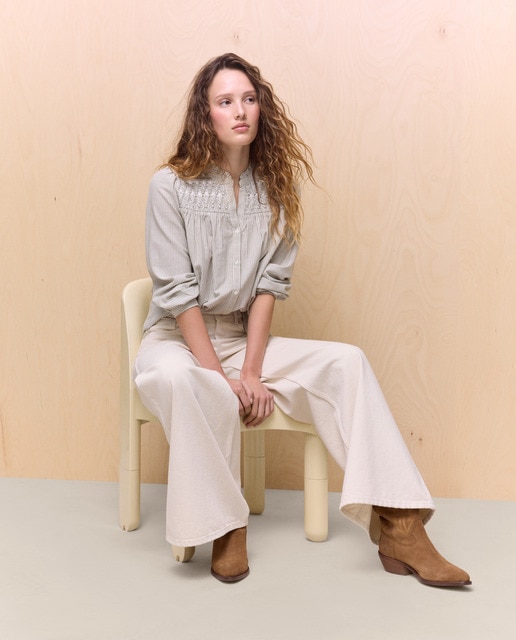Easy Wear - Camisa de mujer nido de abeja.