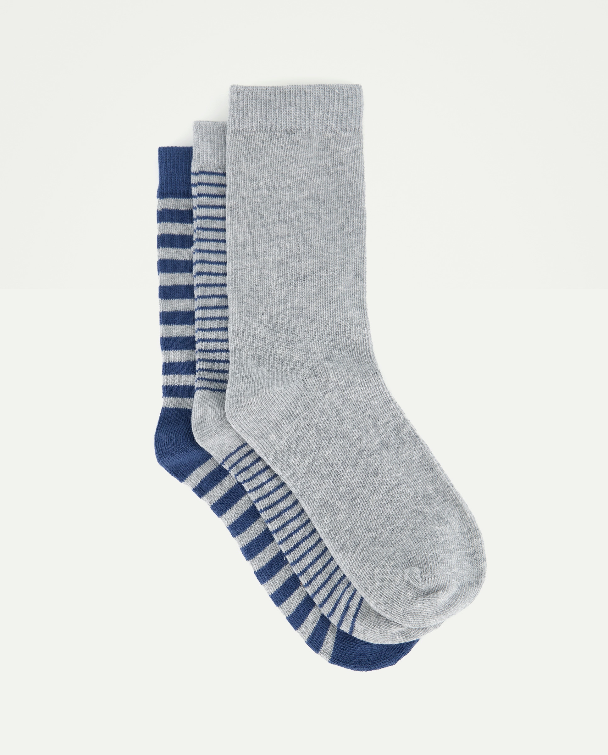 Pack 3 calcetines altos de niño Gris claro-1