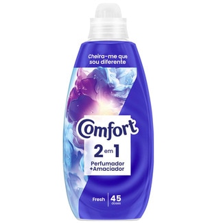 Comfort Perfumador e Amaciador Fresh 2 em 1 embalagem 45 doses