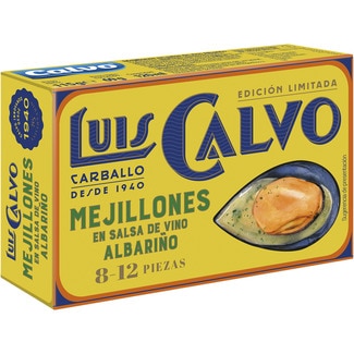 LUIS CALVO Limited Edition mussels in Albariño wine sauce 8-12 mussels tin 69 drained weight g