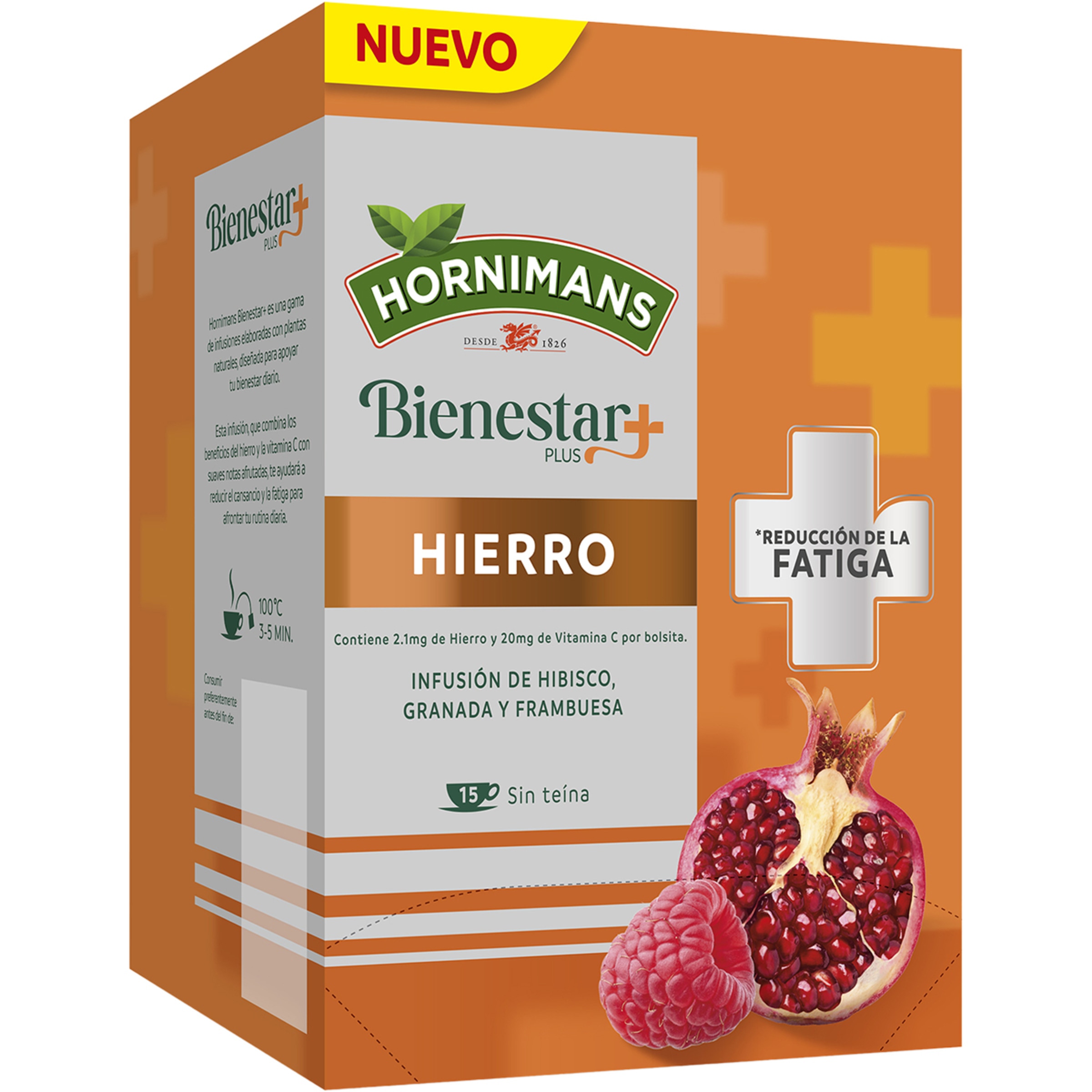Bienestar +plus infusión de hibisco, granada y frambuesa Hierro sin teína