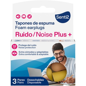 SENTI2 tapones auditivos de espuma protegen del ruido blister 3 pares