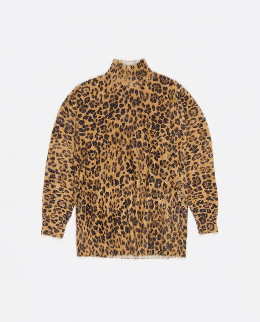Jersey de mujer largo de pelo con estampado Leopard.